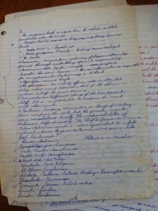 A young Wendy's notes for her Roman story