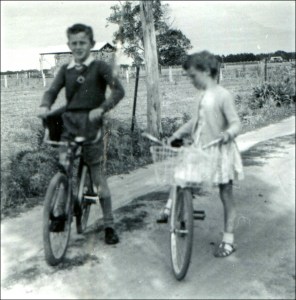 The girl, the bike and the haystack..